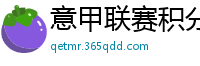 意甲联赛积分榜比分